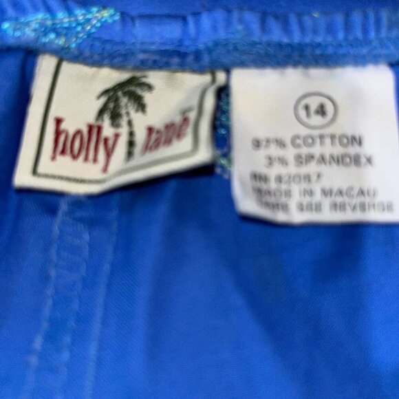 HOLLY LANE Cocktail Martini Cropped Pants Capris Petal Pushers - Royal Blue - 14 - Picture 9 of 14